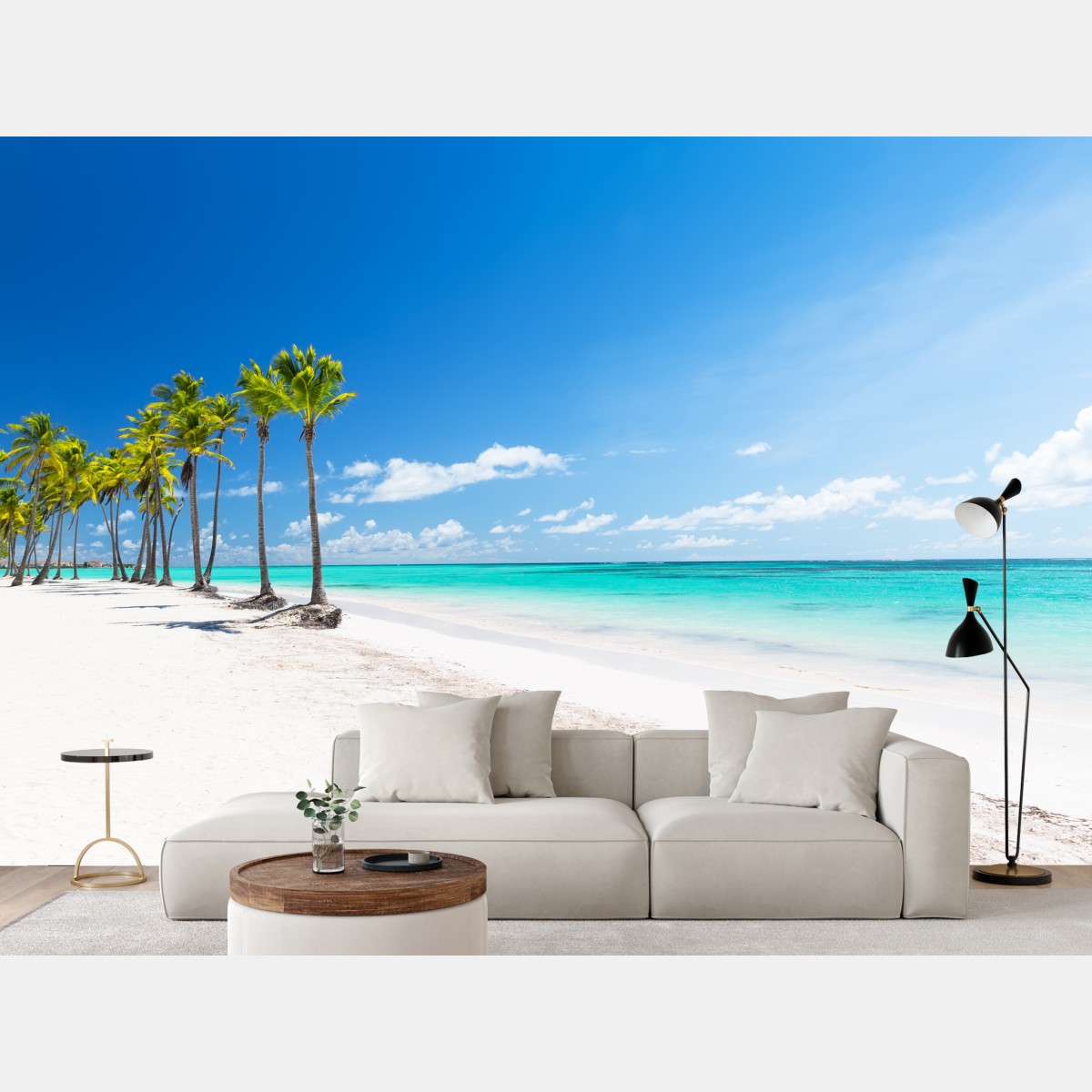 Fototapete palmen am strand von Punta Cana – Wallnifity®