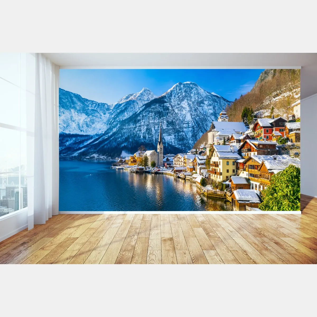 Fototapete winterruhe in Hallstatt — alpendorf am see – Wallnifity®