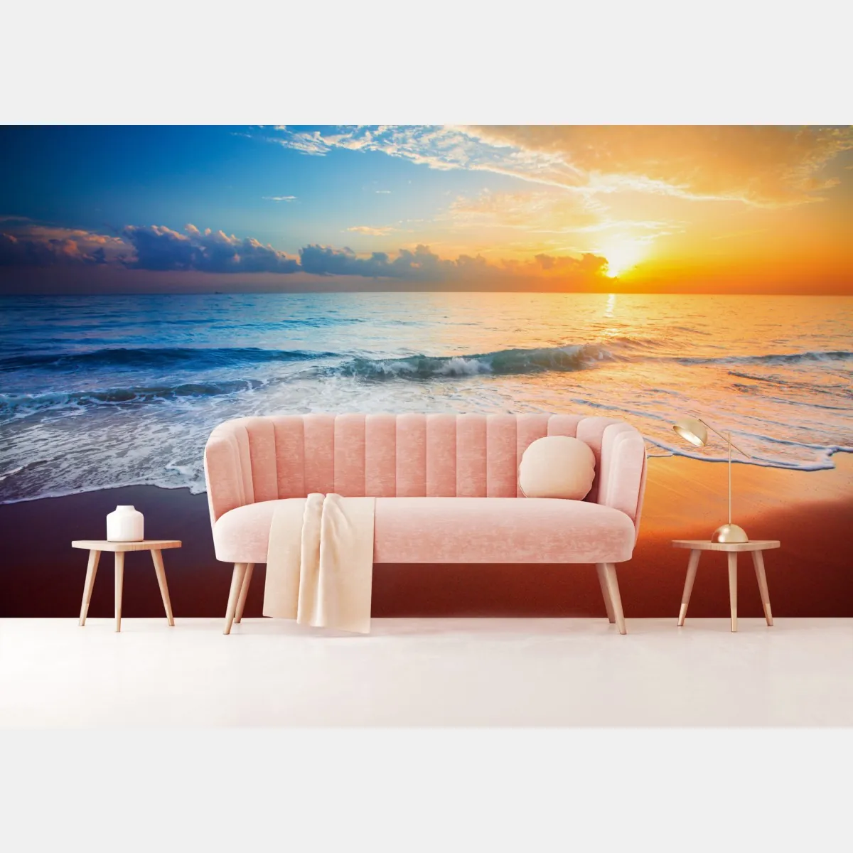 Fototapete ruhiger sonnenuntergang über dem meer – Wallnifity®