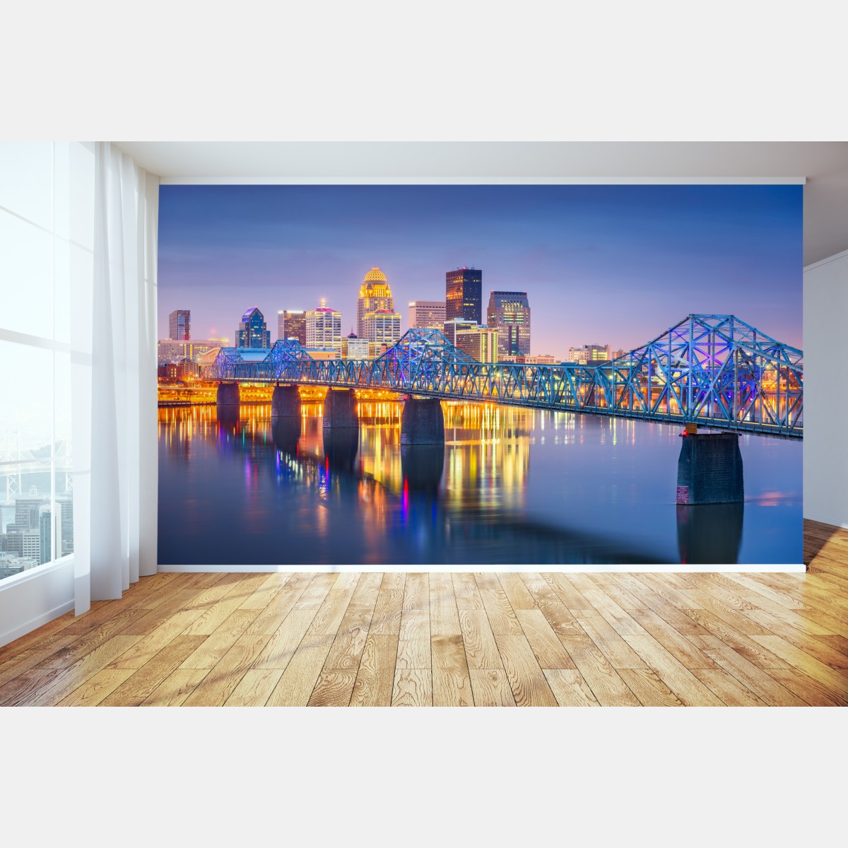 Fototapete Louisville skyline bei dämmerung – Wallnifity®