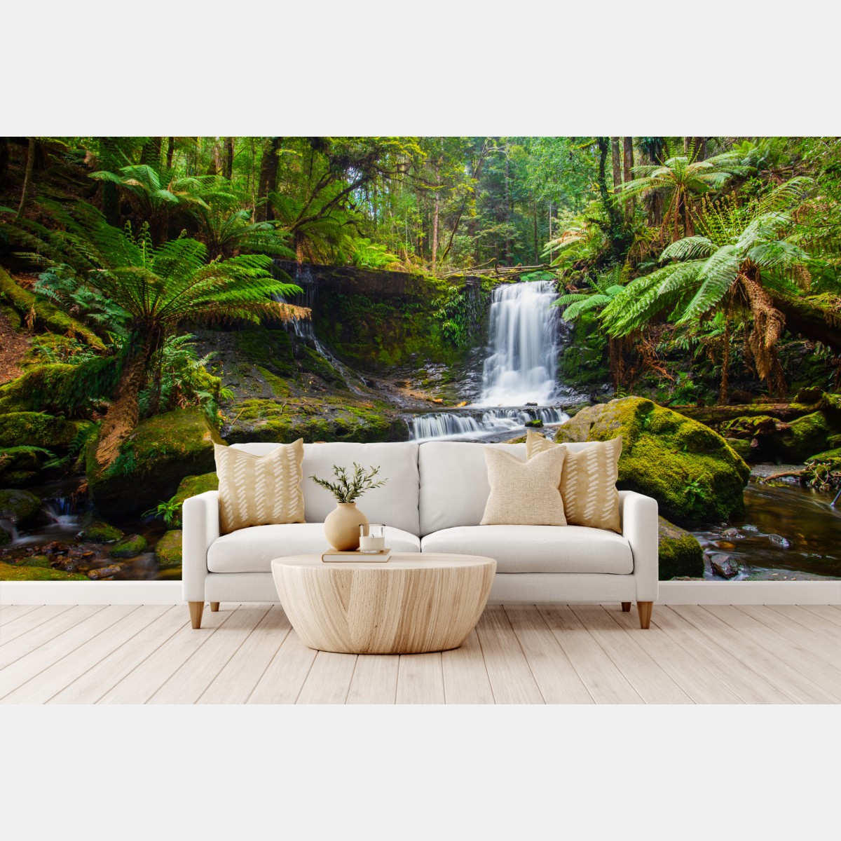 Fototapete üppiger waldwasserfall – Wallnifity®