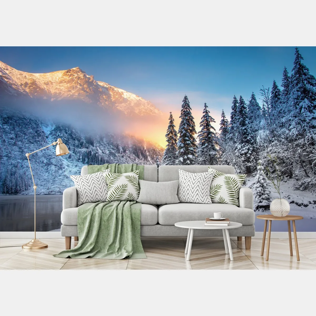 Fototapete winterlicher sonnenaufgang am Morskie Oko – Wallnifity®