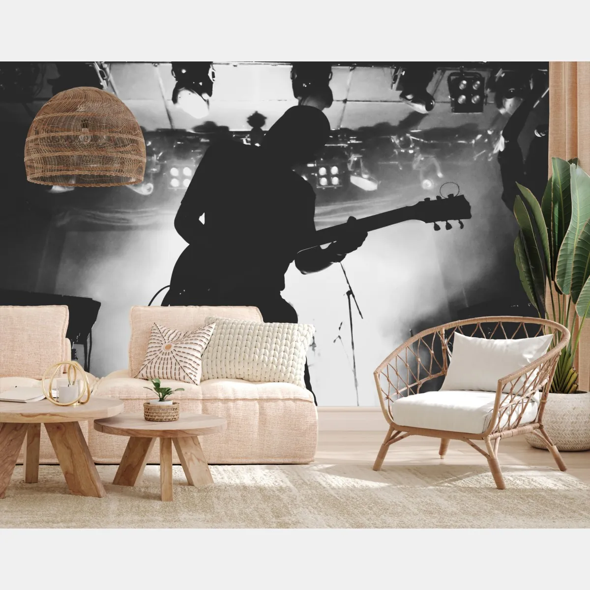 Fototapete gitaristensilhouette bei einem live-konzert – Wallnifity®