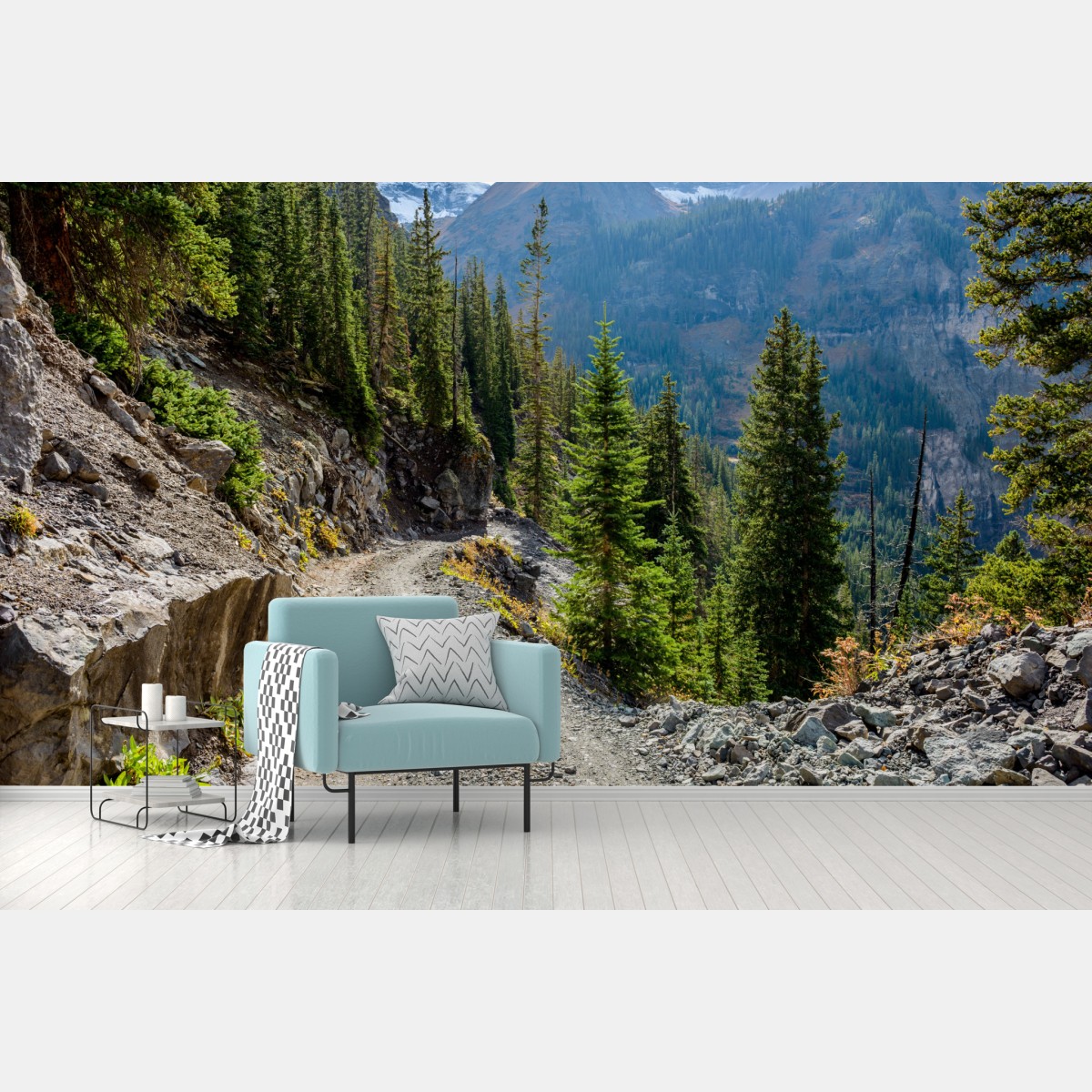 Fototapete bergpfad durch alpinen wald – Wallnifity®