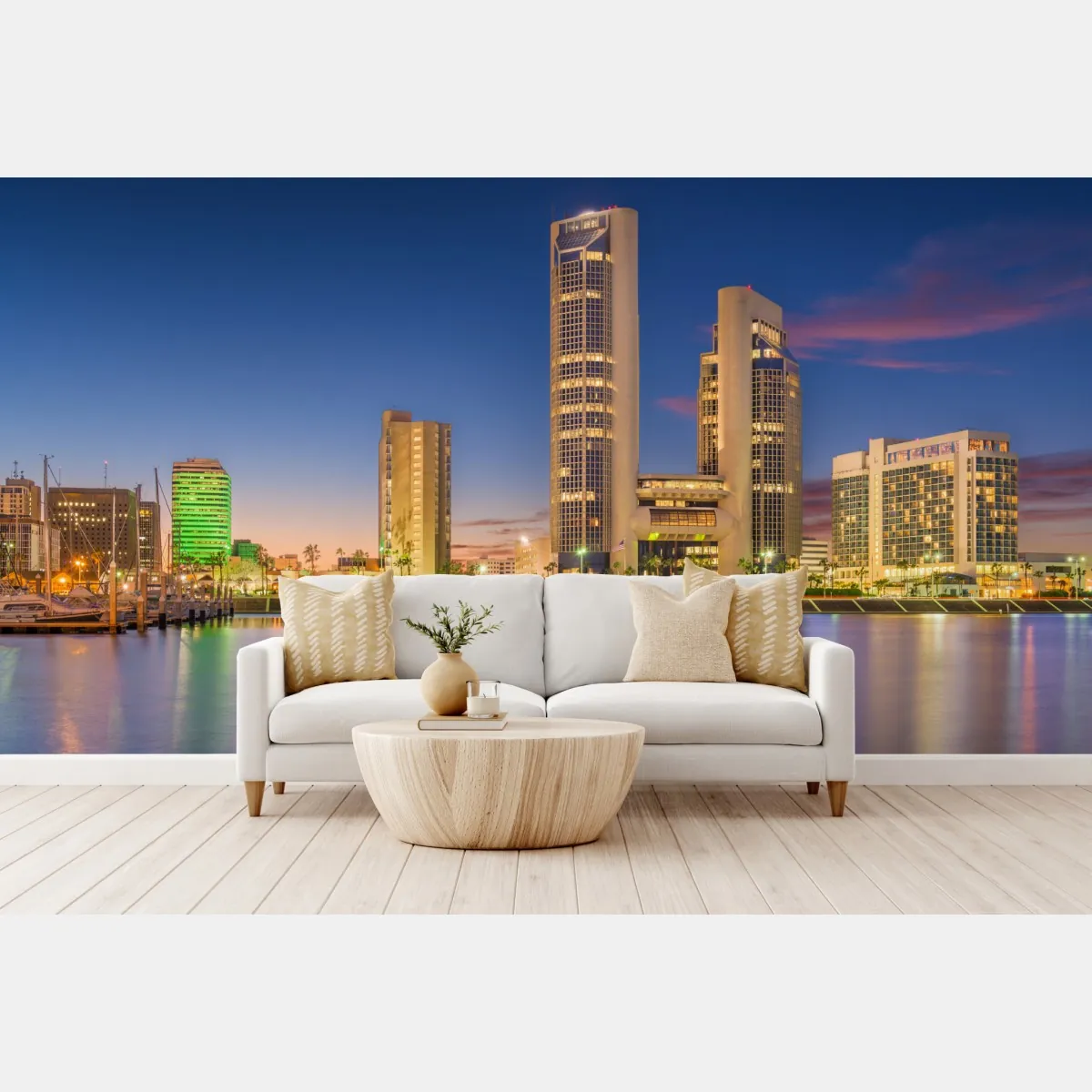 Fototapete Corpus Christi skyline bei dämmerung – Wallnifity®