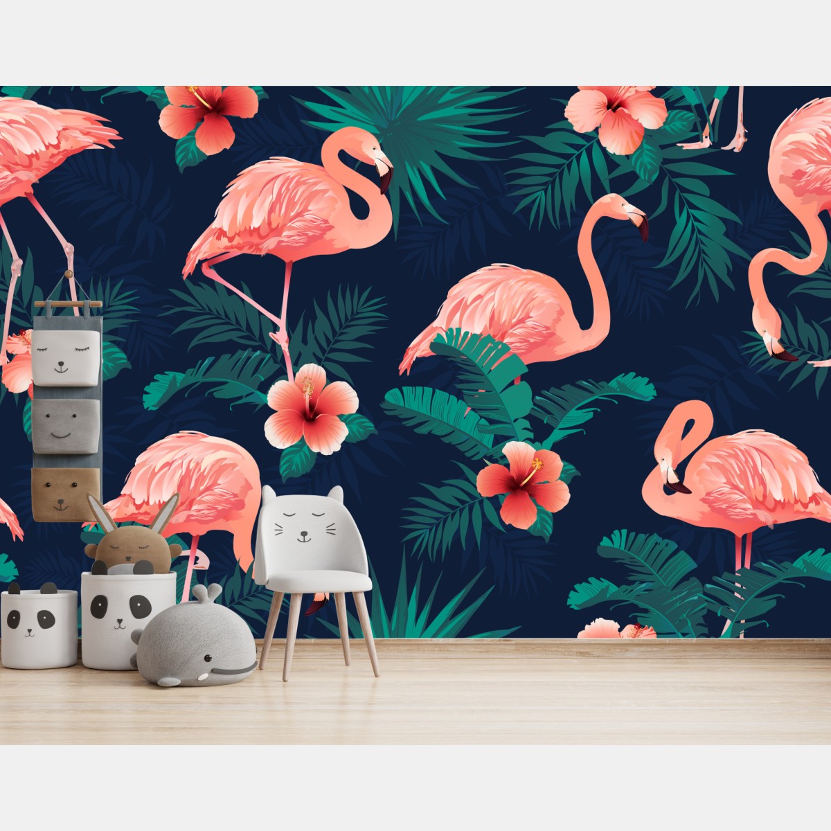 Fototapete tropisches rosa flamingo-muster – Wallnifity®