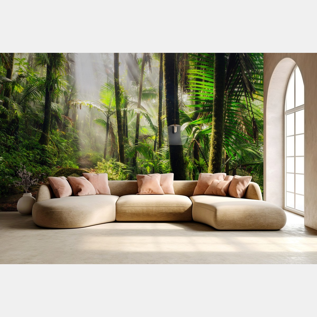 Fototapete tropischer regenwald mit sonnenstrahlen – Wallnifity®