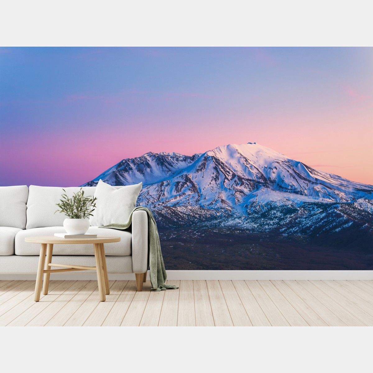 Fototapete sonnenuntergang über Mount St. Helens im winter – Wallnifity®