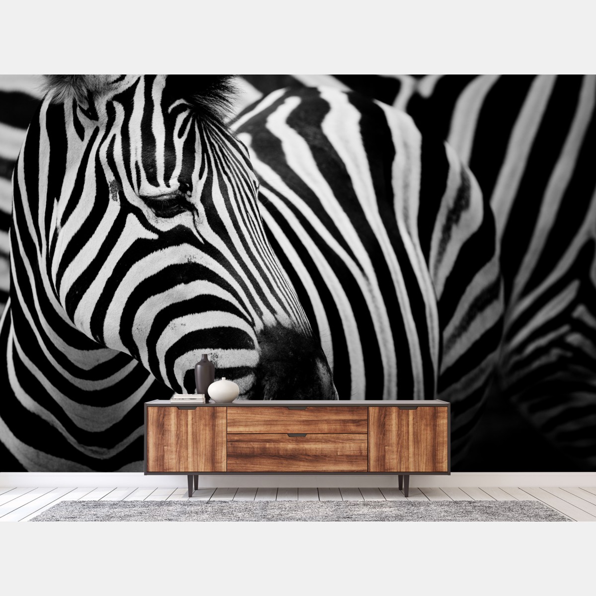Fototapete zebra in monochromen streifen – Wallnifity®