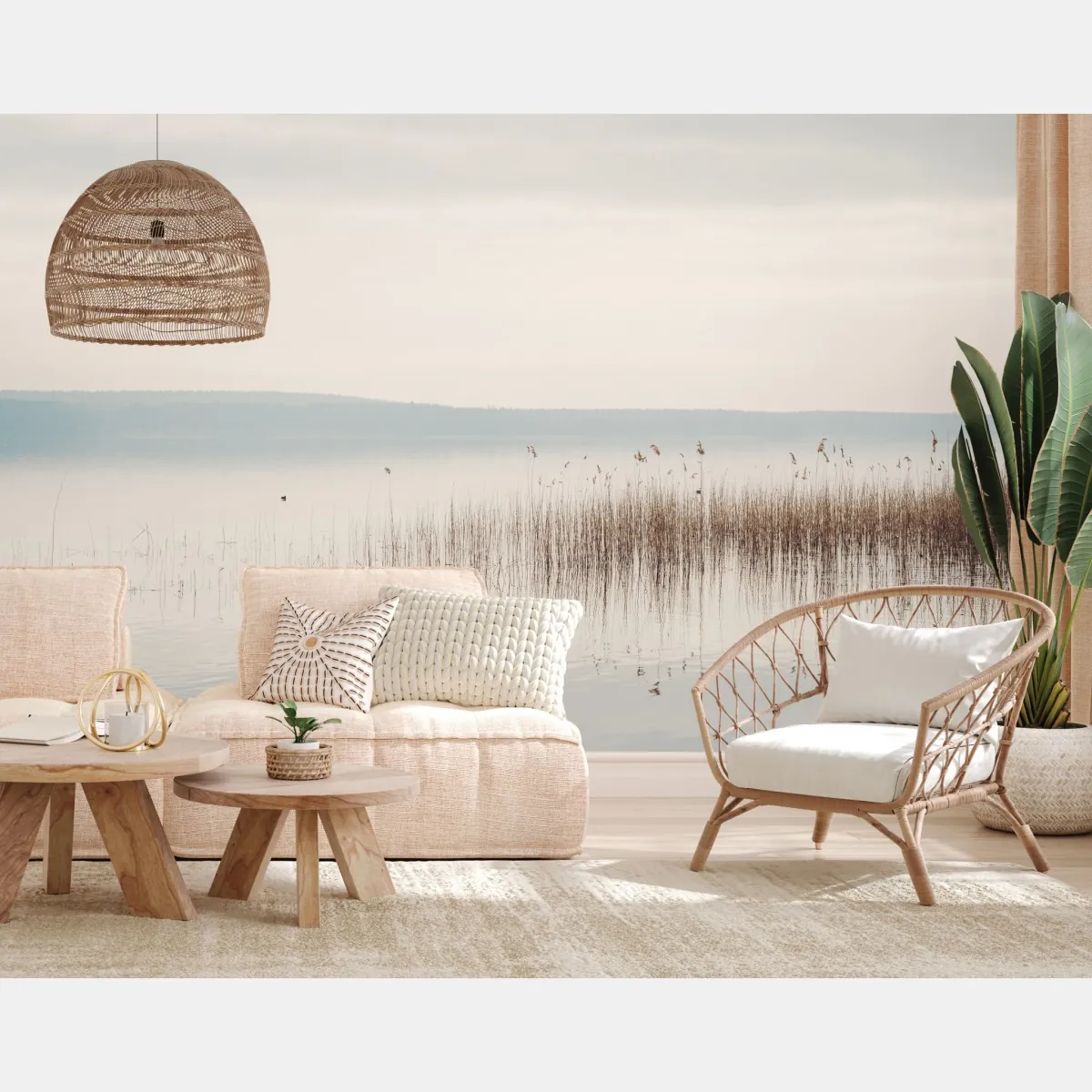Fototapete ruhige schilfzone am see – Wallnifity®
