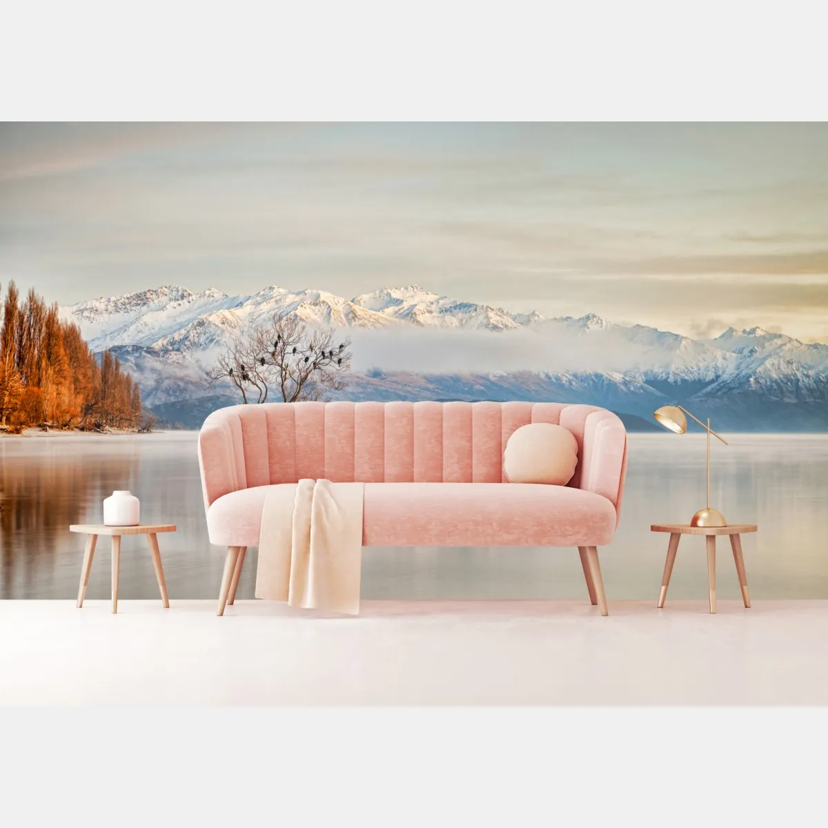 Fototapete einsamer baum am see Wanaka – Wallnifity®