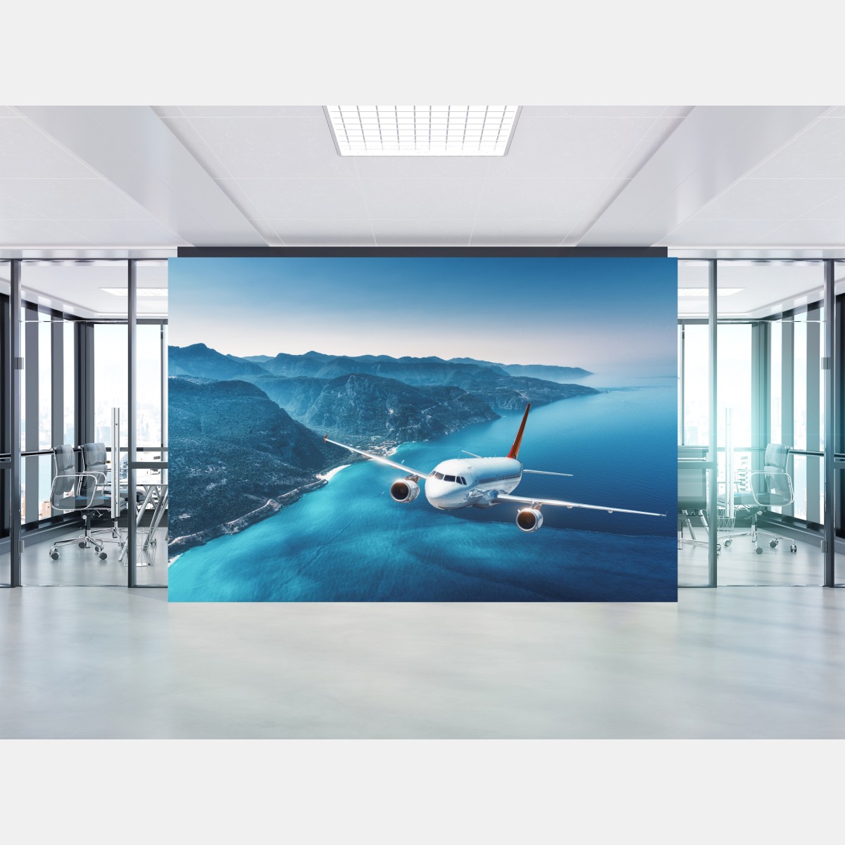Fototapete küstenflug über türkisblauem meer – Wallnifity®