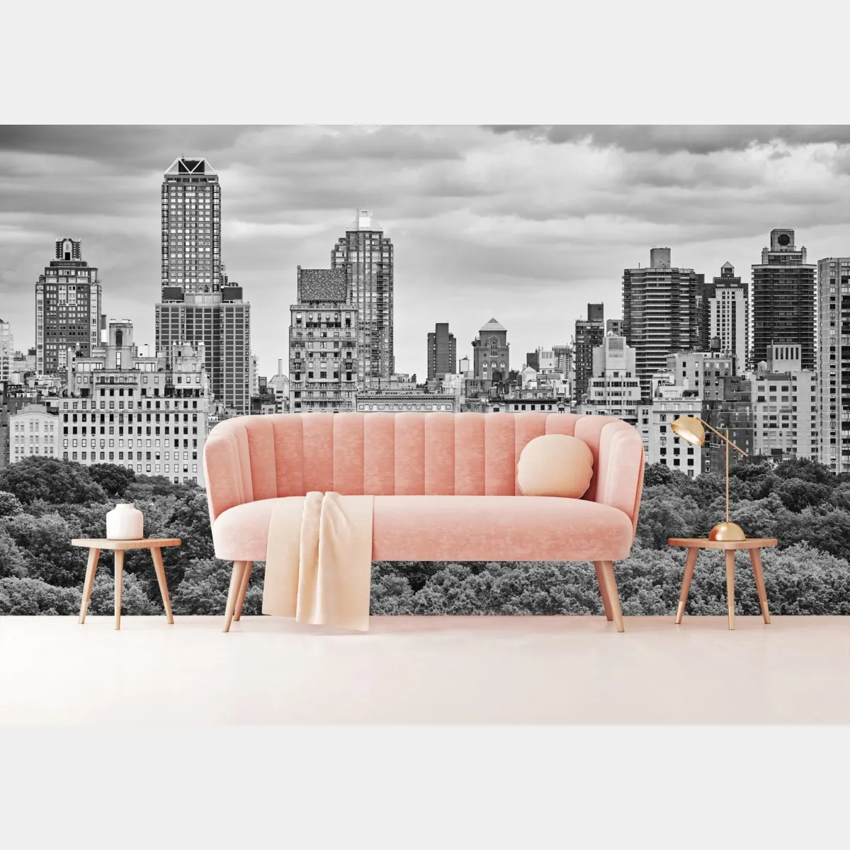 Fototapete Manhattan skyline in schwarzweiß – Wallnifity®
