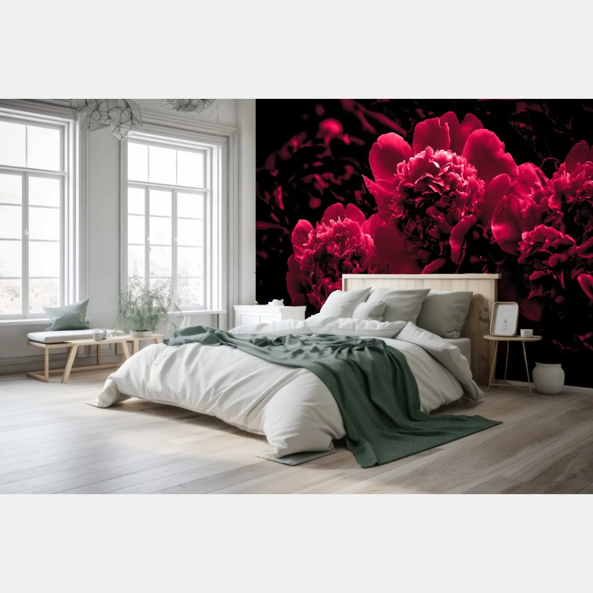 Fototapete stimmungsvolle rosa pfingstrosen – Wallnifity®