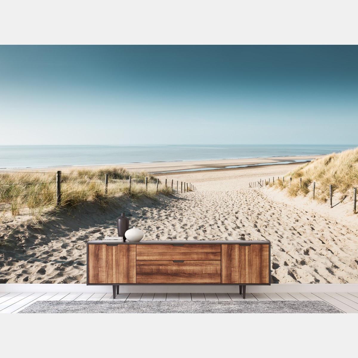 Fototapete sanddünen und ruhige Nordsee bei Noordwijk – Wallnifity®