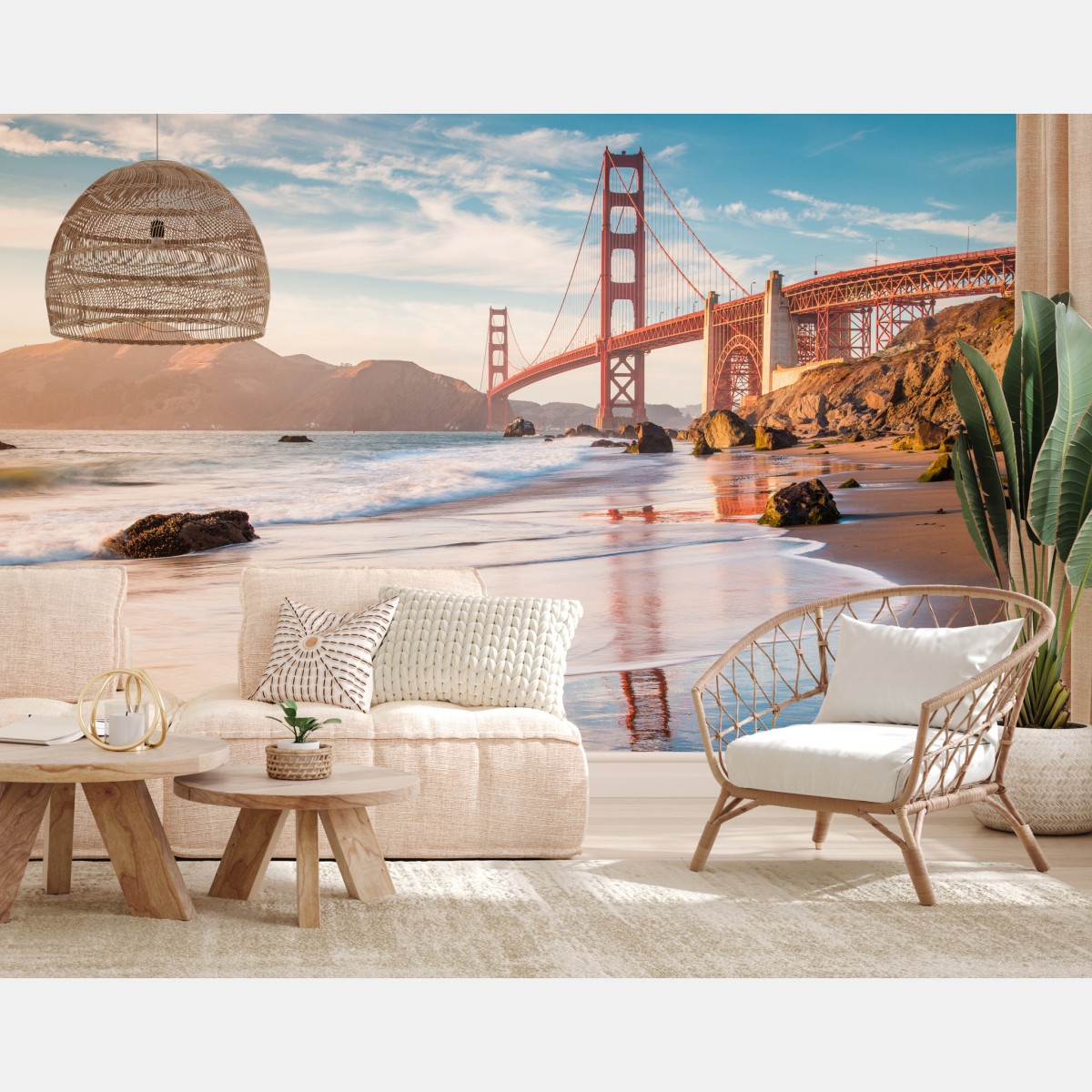 Fototapete San Francisco Golden Gate Bridge bei sonnenuntergang – Wallnifity®
