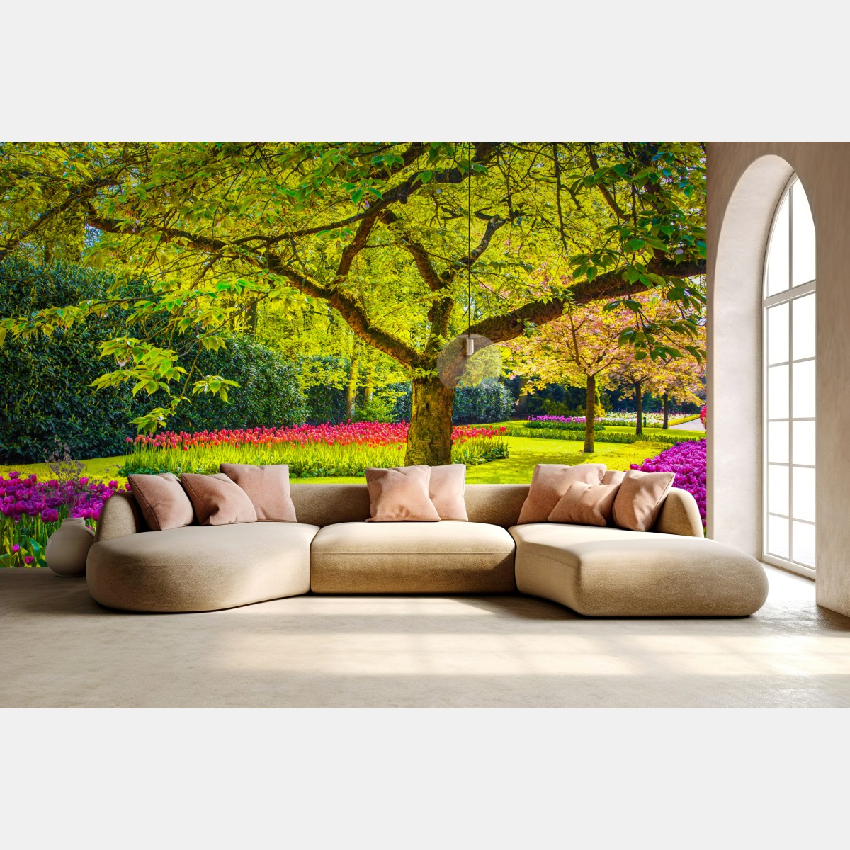 Fototapete bunter tulpengarten in Keukenhof – Wallnifity®