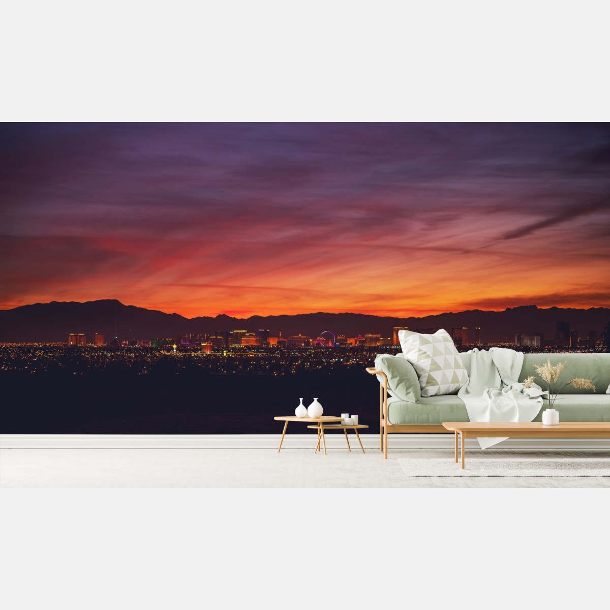 Fototapete Las Vegas panorama bei dämmerung – Wallnifity®