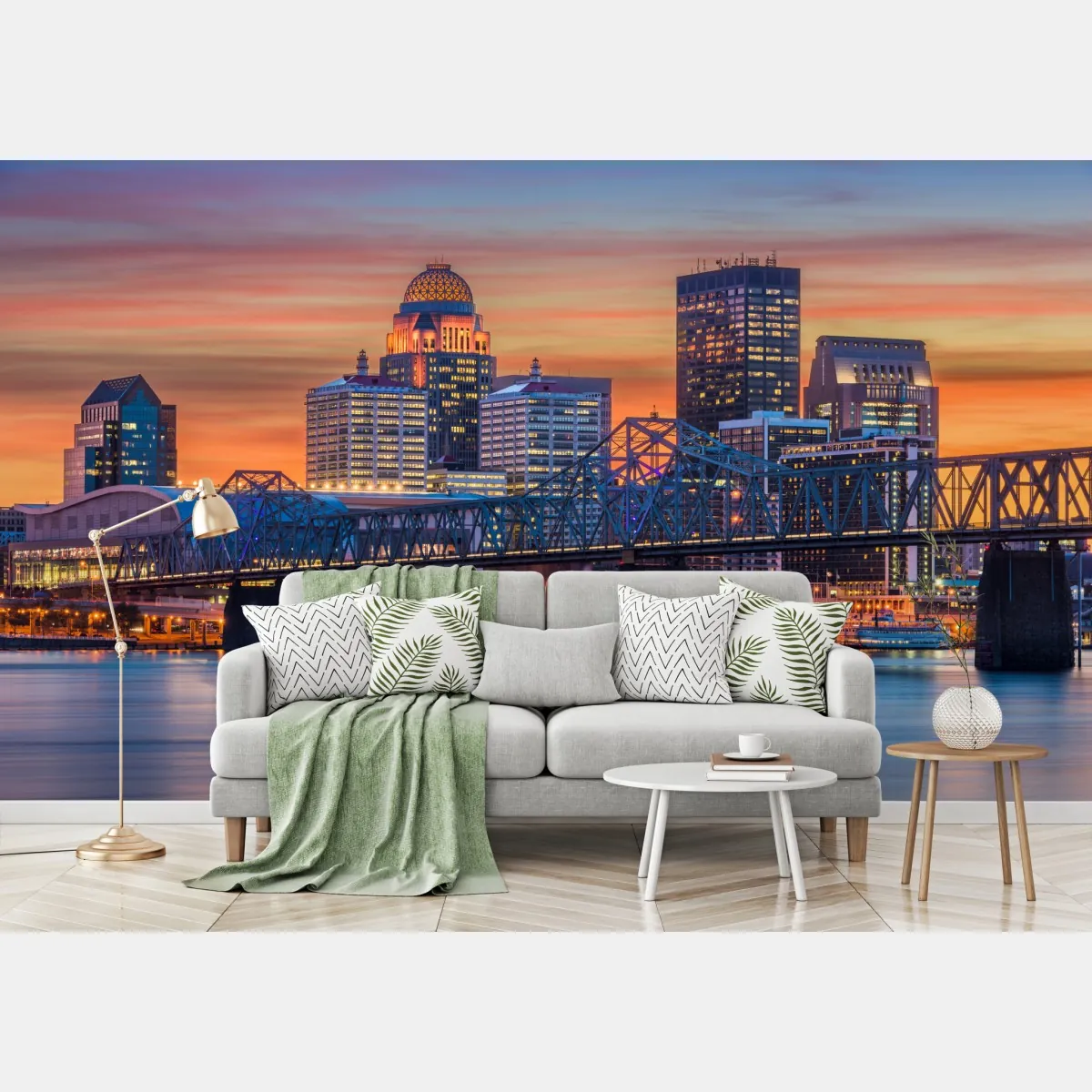 Fototapete Louisville skyline bei sonnenuntergang – Wallnifity®