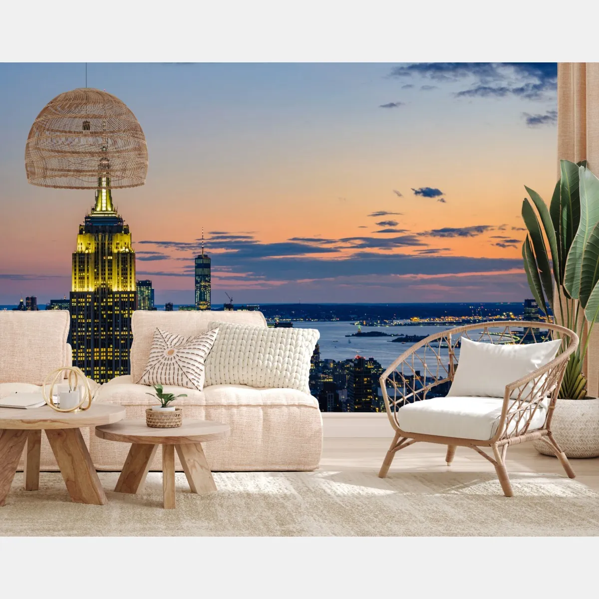 Fototapete New York skyline bei dämmerung – Wallnifity®