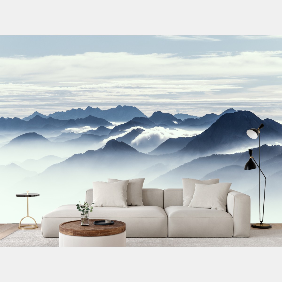 Fototapete neblige bergschichten im morgenlicht – Wallnifity®