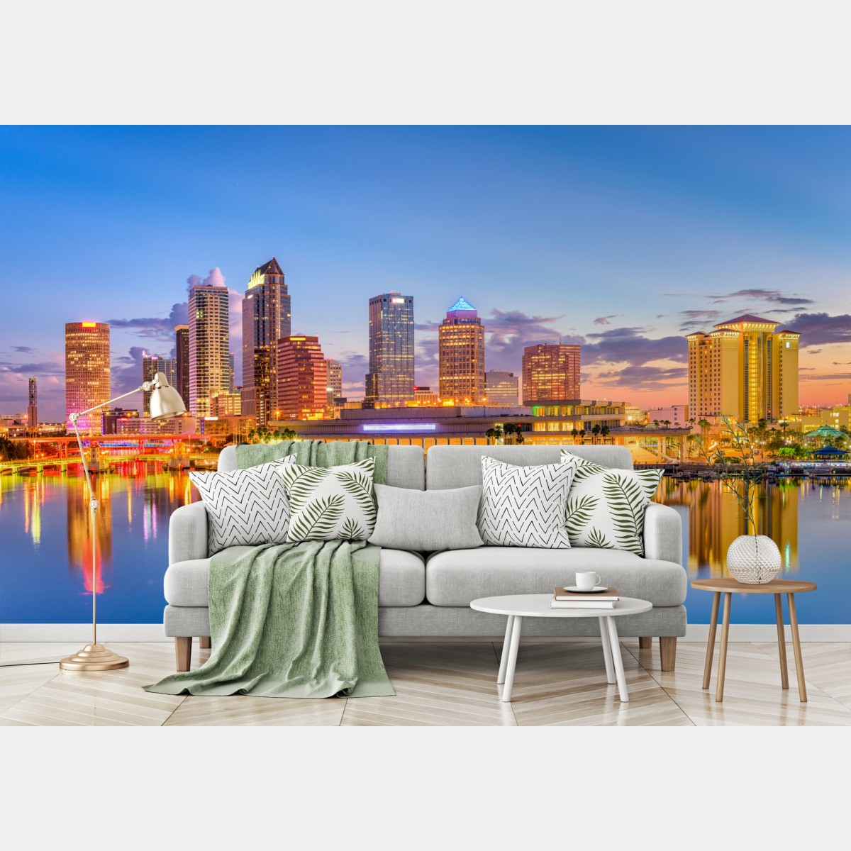 Fototapete Tampa skyline bei dämmerung – Wallnifity®