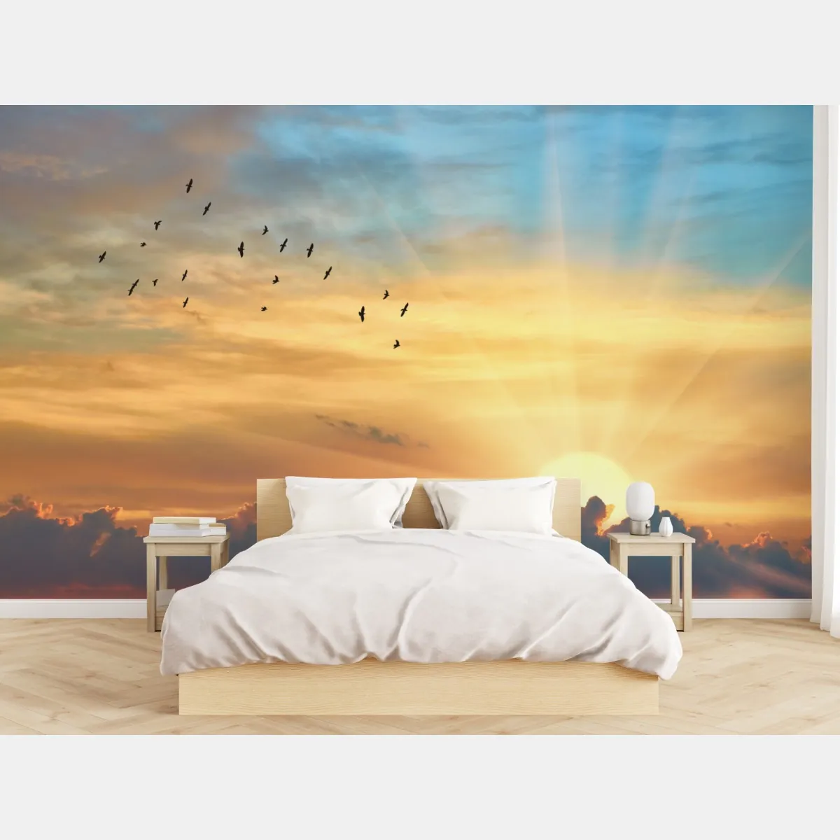 Fototapete goldener sonnenaufgang über den wolken – Wallnifity®