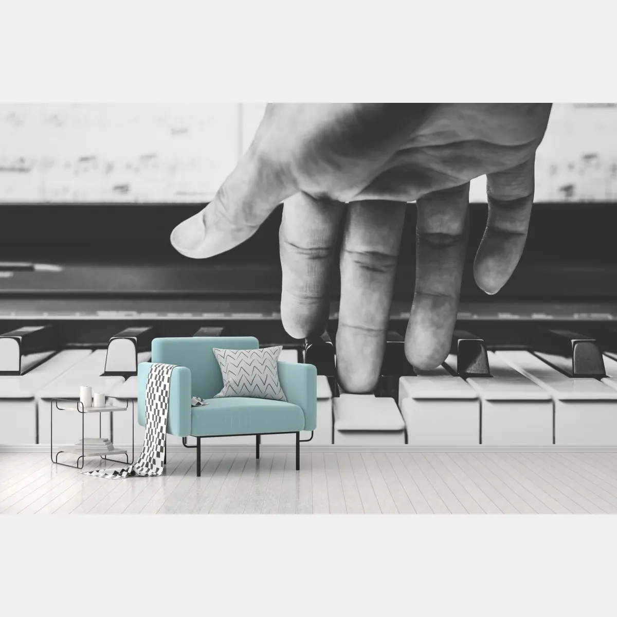 Fototapete hand auf klaviertasten – Wallnifity®
