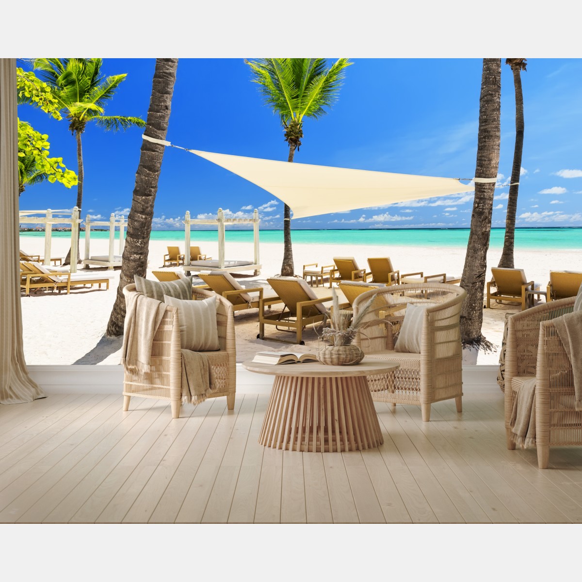 Fototapete ruhiger strand in Cap Cana, Dominikanische Republik – Wallnifity®