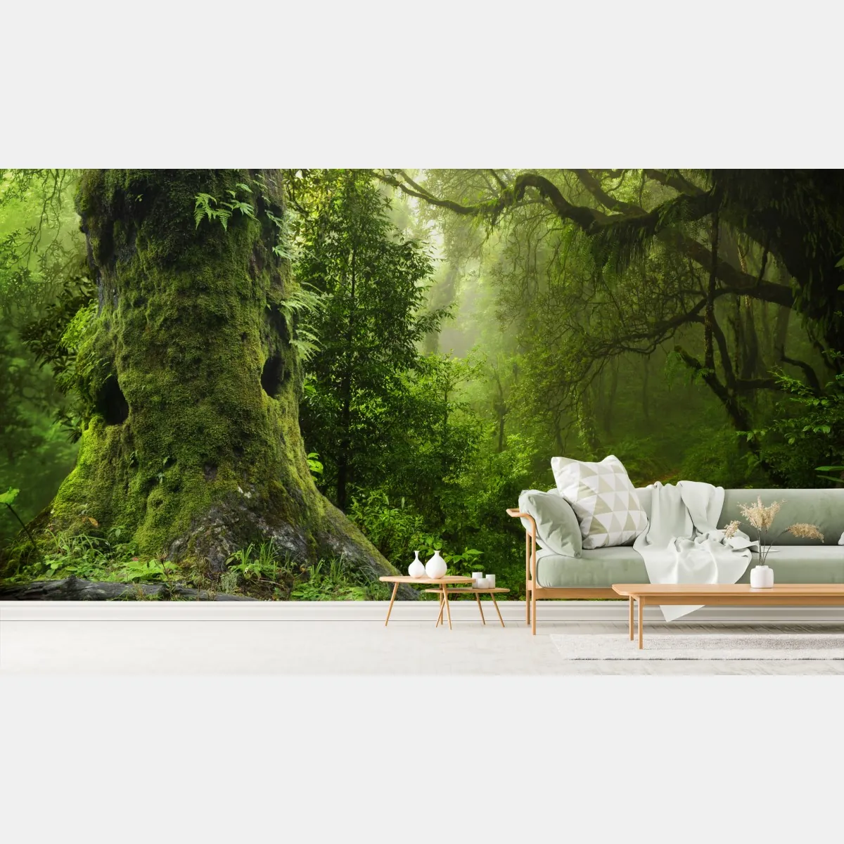 Fototapete moosiger alter waldpfad – Wallnifity®