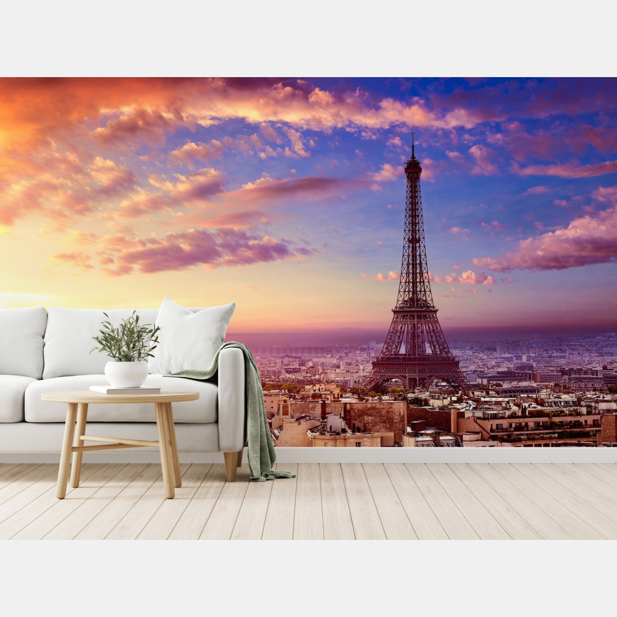 Fototapete sonnenuntergang über dem Eiffelturm – Wallnifity®