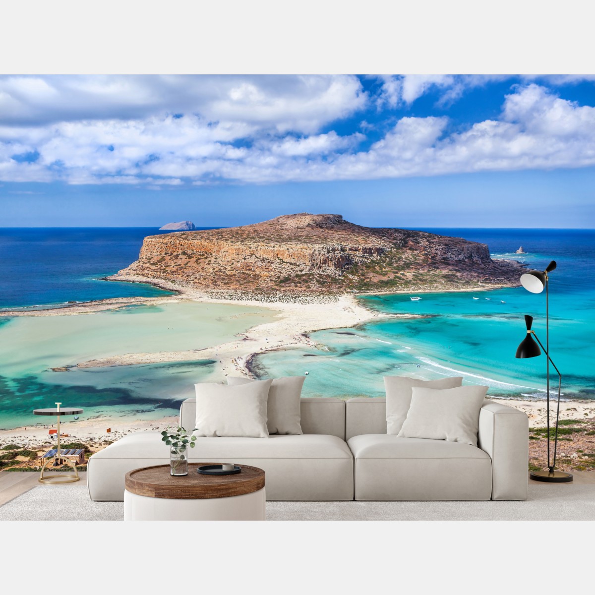 Fototapete türkise lagune mit insel und sandstrand – Wallnifity®