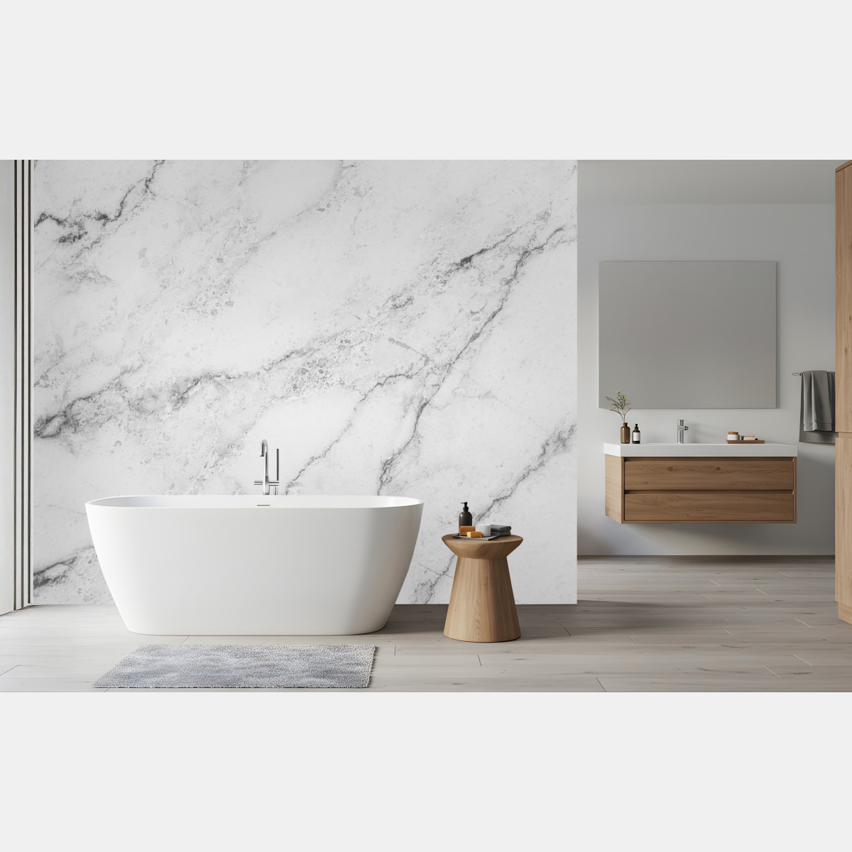 Fototapete weiße marmortextur mit grauen adern – Wallnifity®