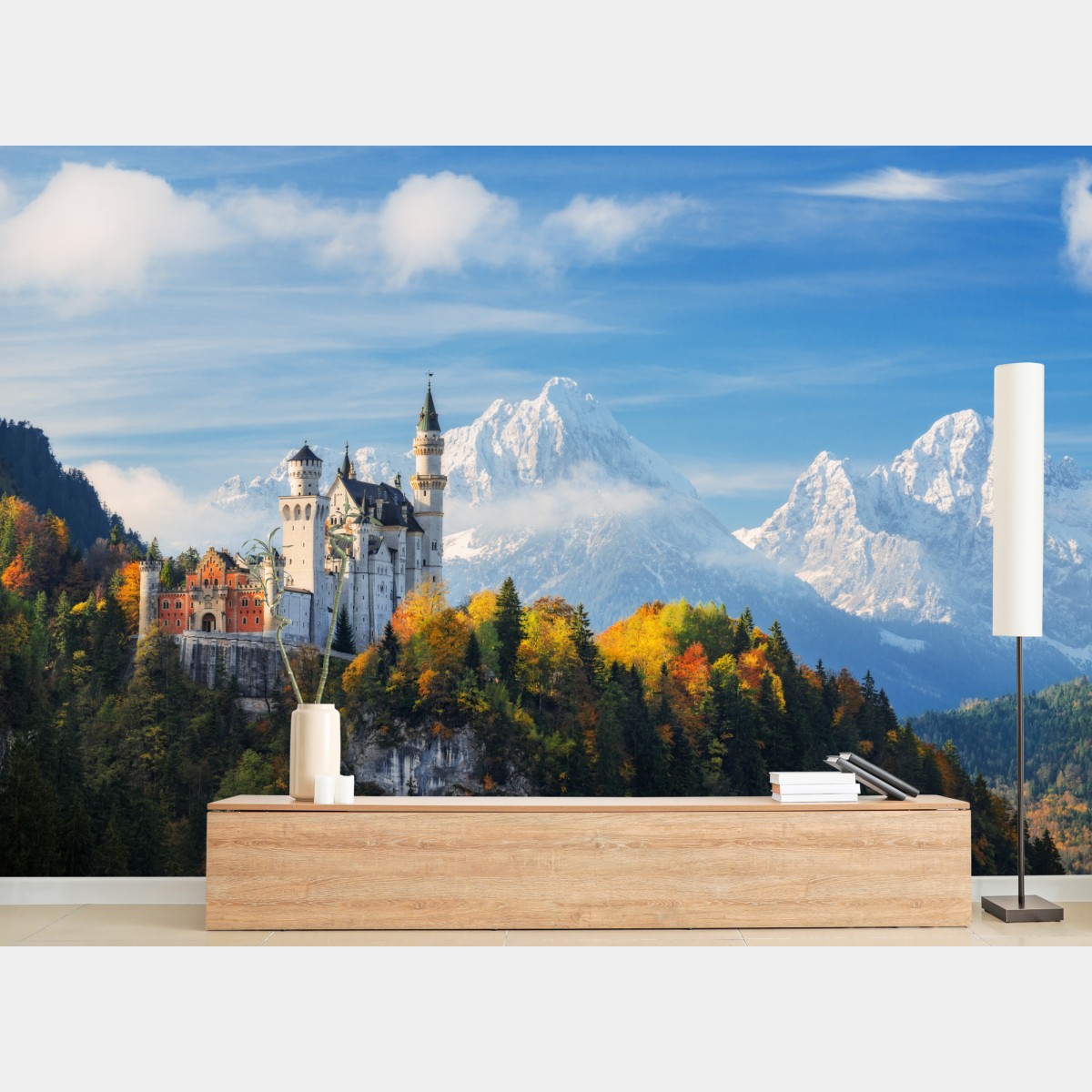 Fototapete märchenschloss in den Alpen – Wallnifity®