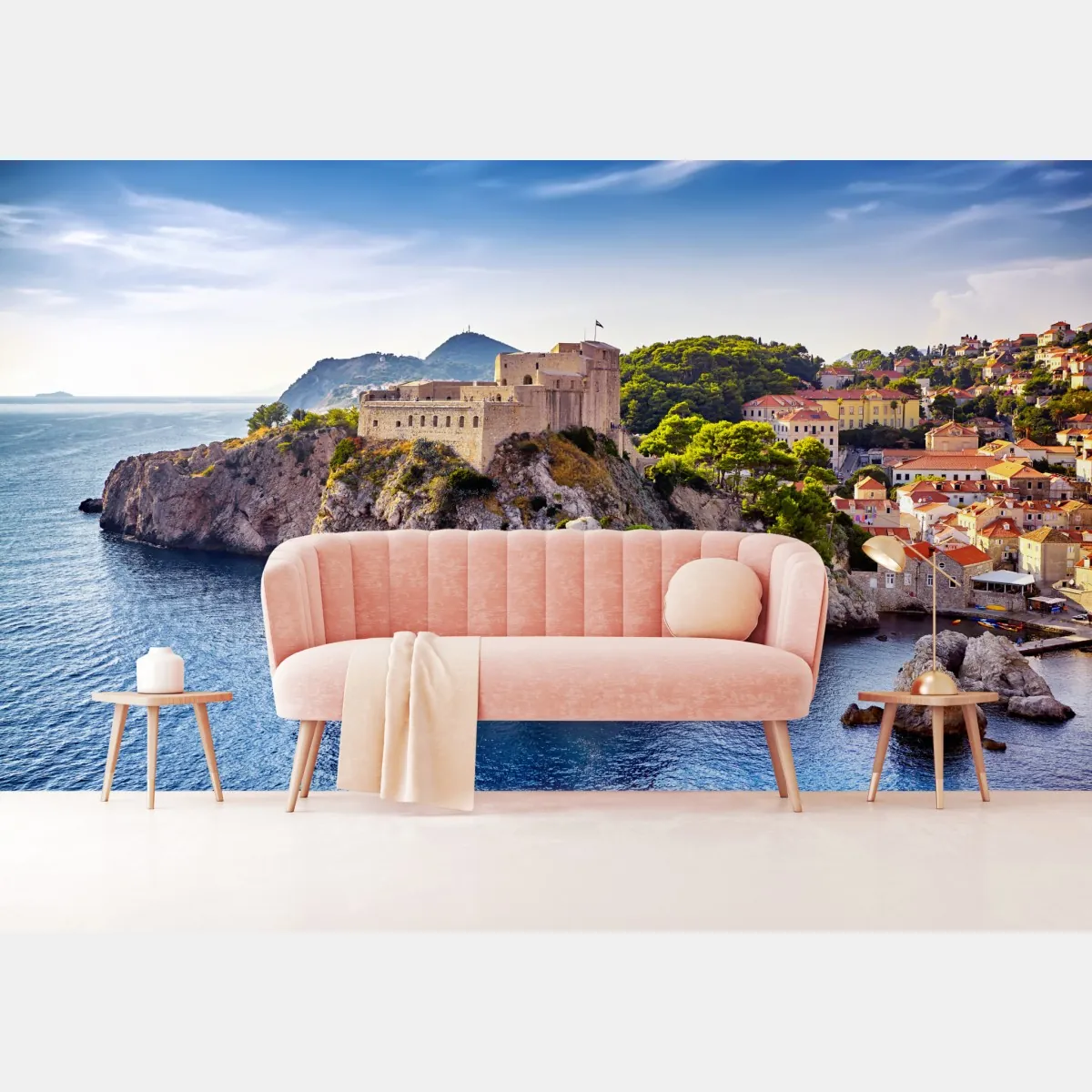 Fototapete Dubrovnik küstenfestung auf felsigen klippen – Wallnifity®