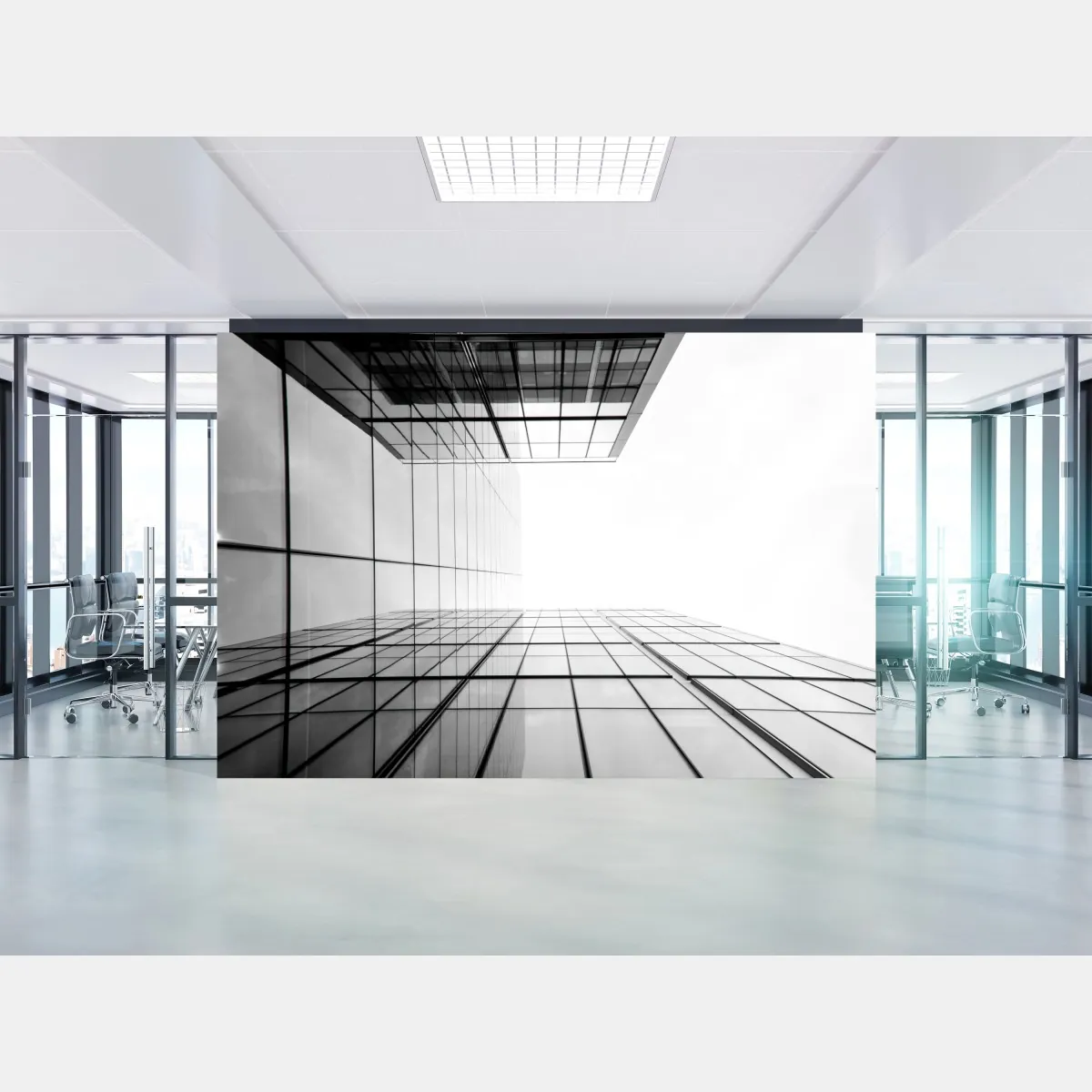 Fototapete minimalistische glasfassade perspektive – Wallnifity®