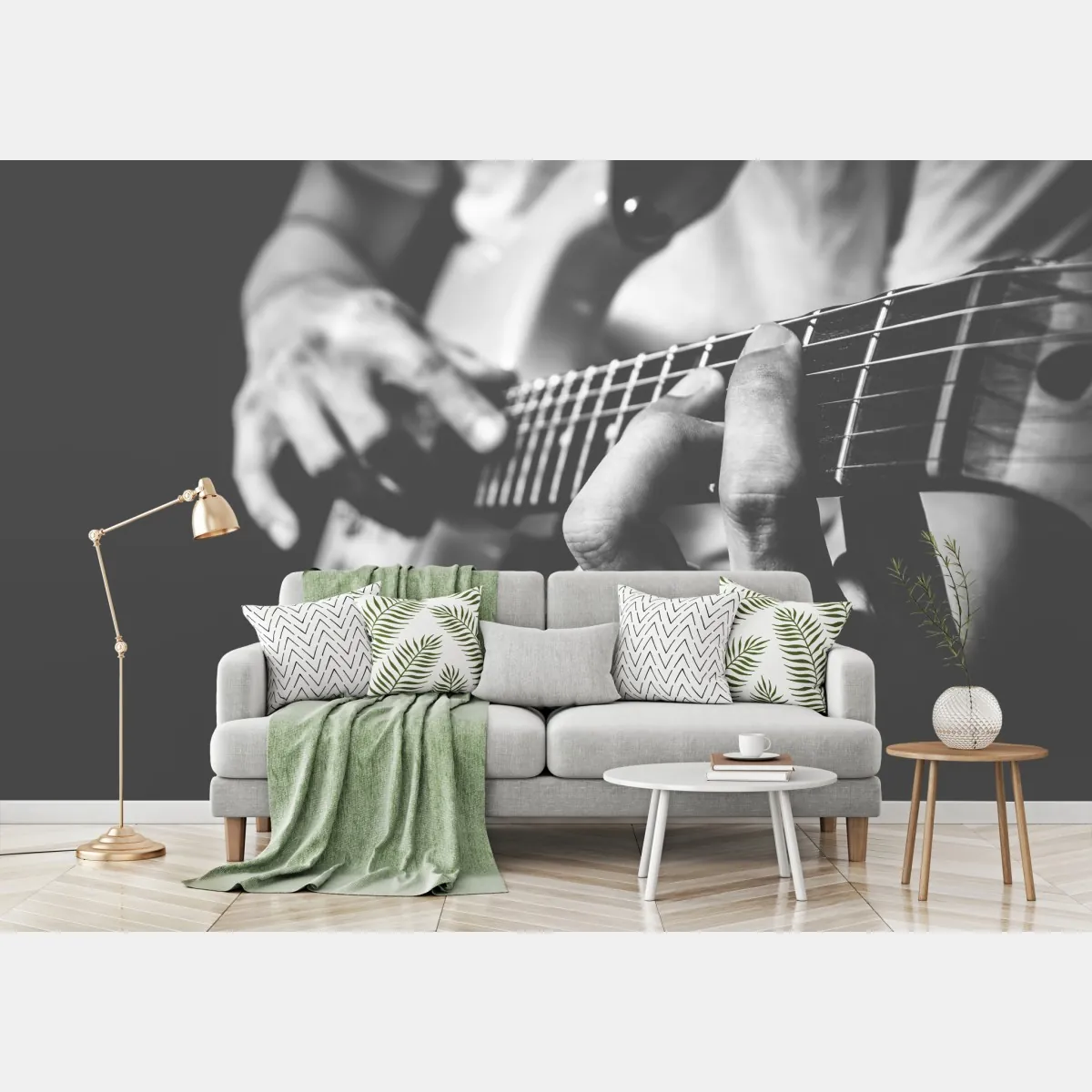 Fototapete monochrome gitarre nahaufnahme – Wallnifity®