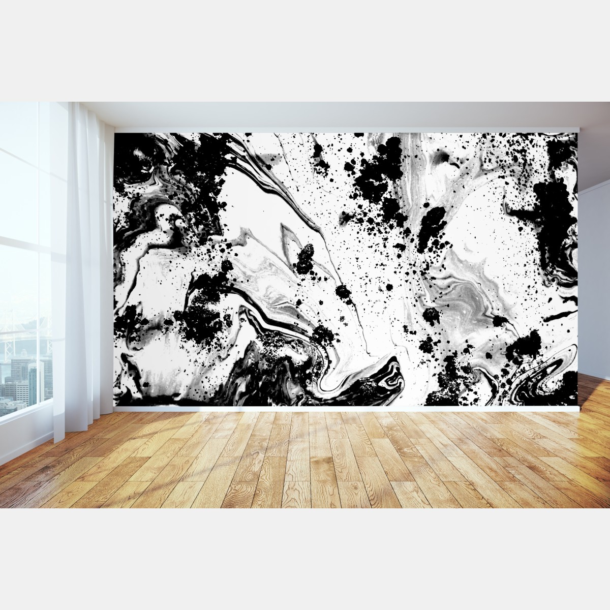 Fototapete monochromes marmormuster abstrakt – Wallnifity®