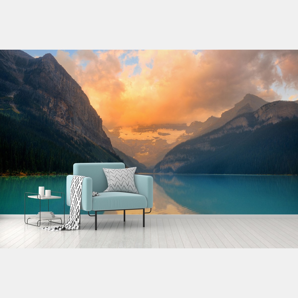 Fototapete sonnenaufgang über Lake Louise, Banff – Wallnifity®
