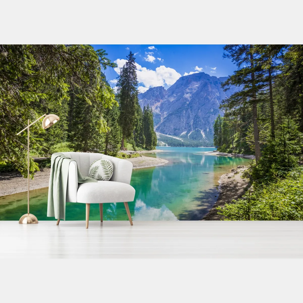 Fototapete Pragser Wildsee türkisblauer bergsee – Wallnifity®