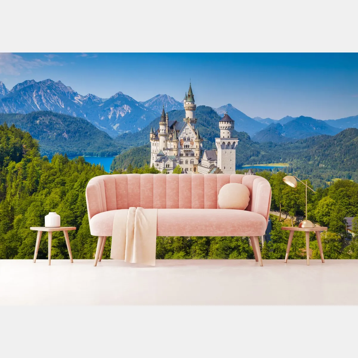 Fototapete schloss Neuschwanstein in alpiner landschaft – Wallnifity®