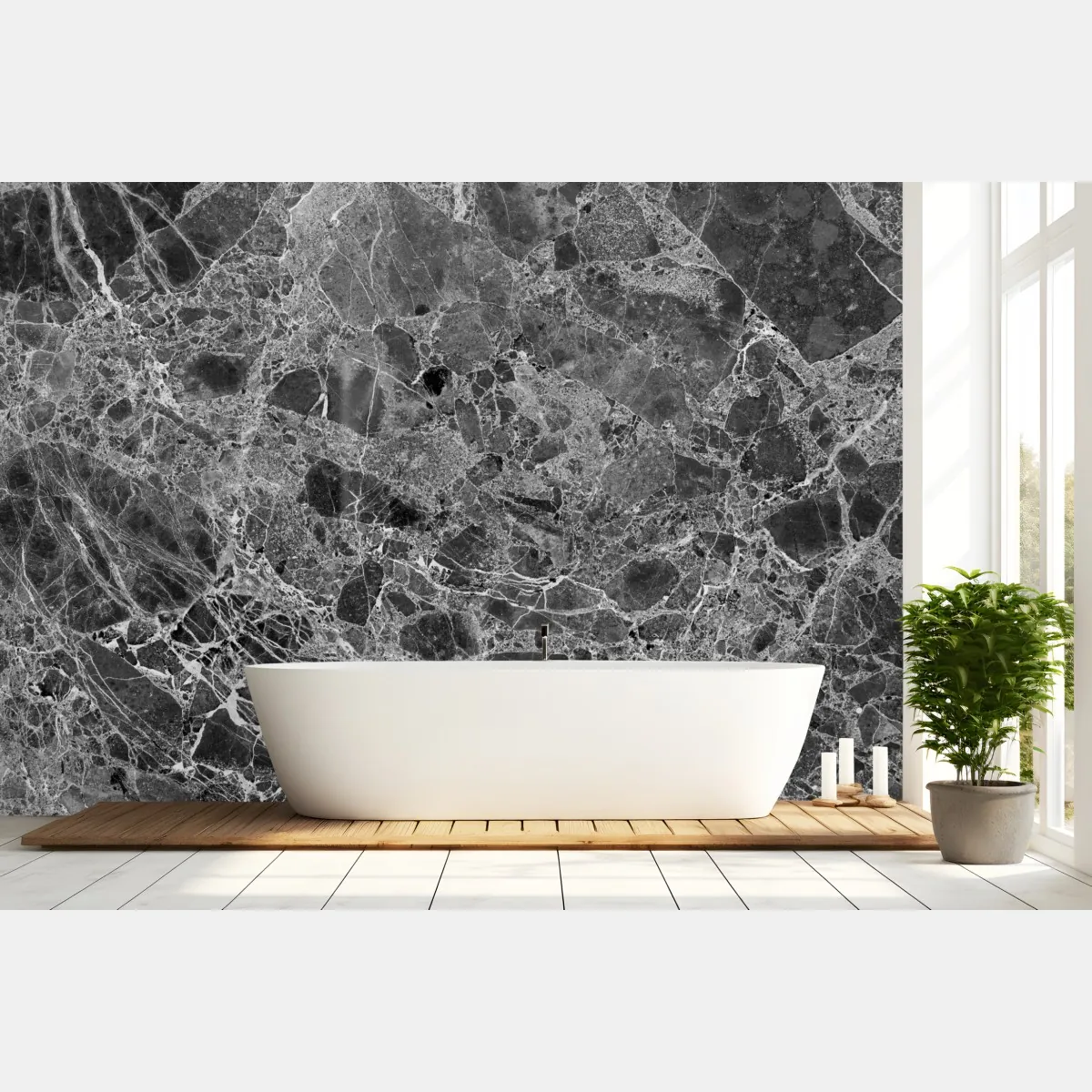 Fototapete monochrome marmortextur – Wallnifity®