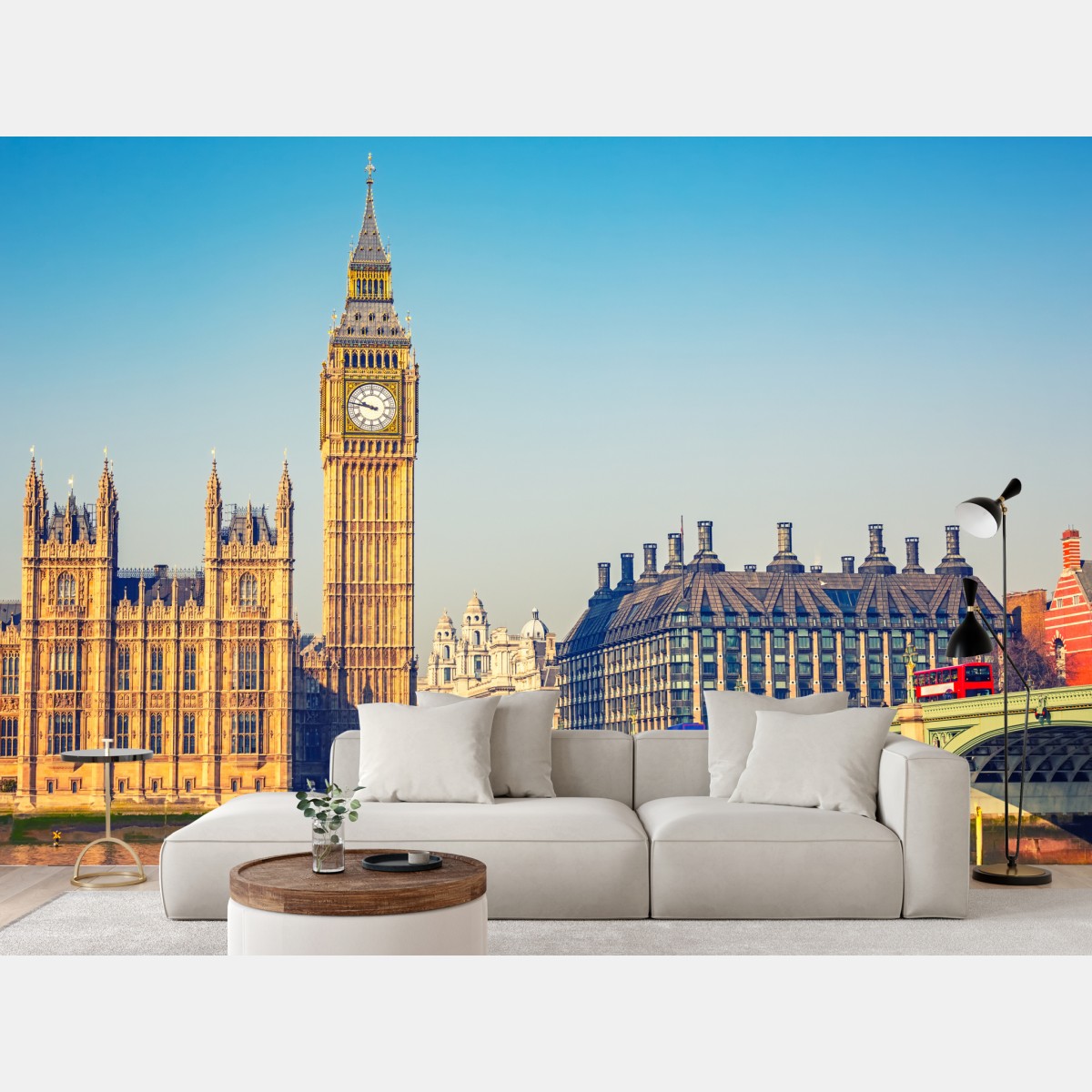 Fototapete London mit Big Ben und Westminster Bridge – Wallnifity®