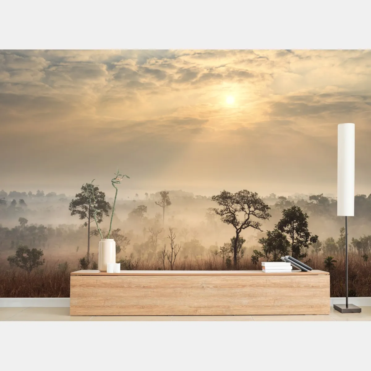 Fototapete Thailand sawanne bei sonnenaufgang – Wallnifity®