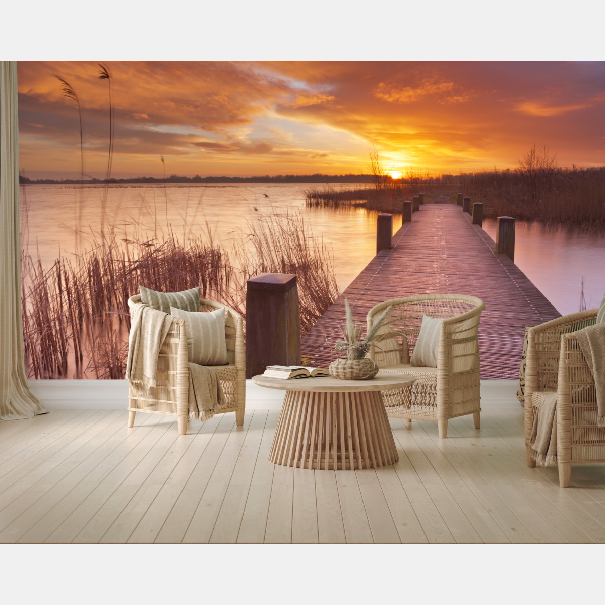 Fototapete sonnenaufgang über dem see bei Amsterdam – Wallnifity®