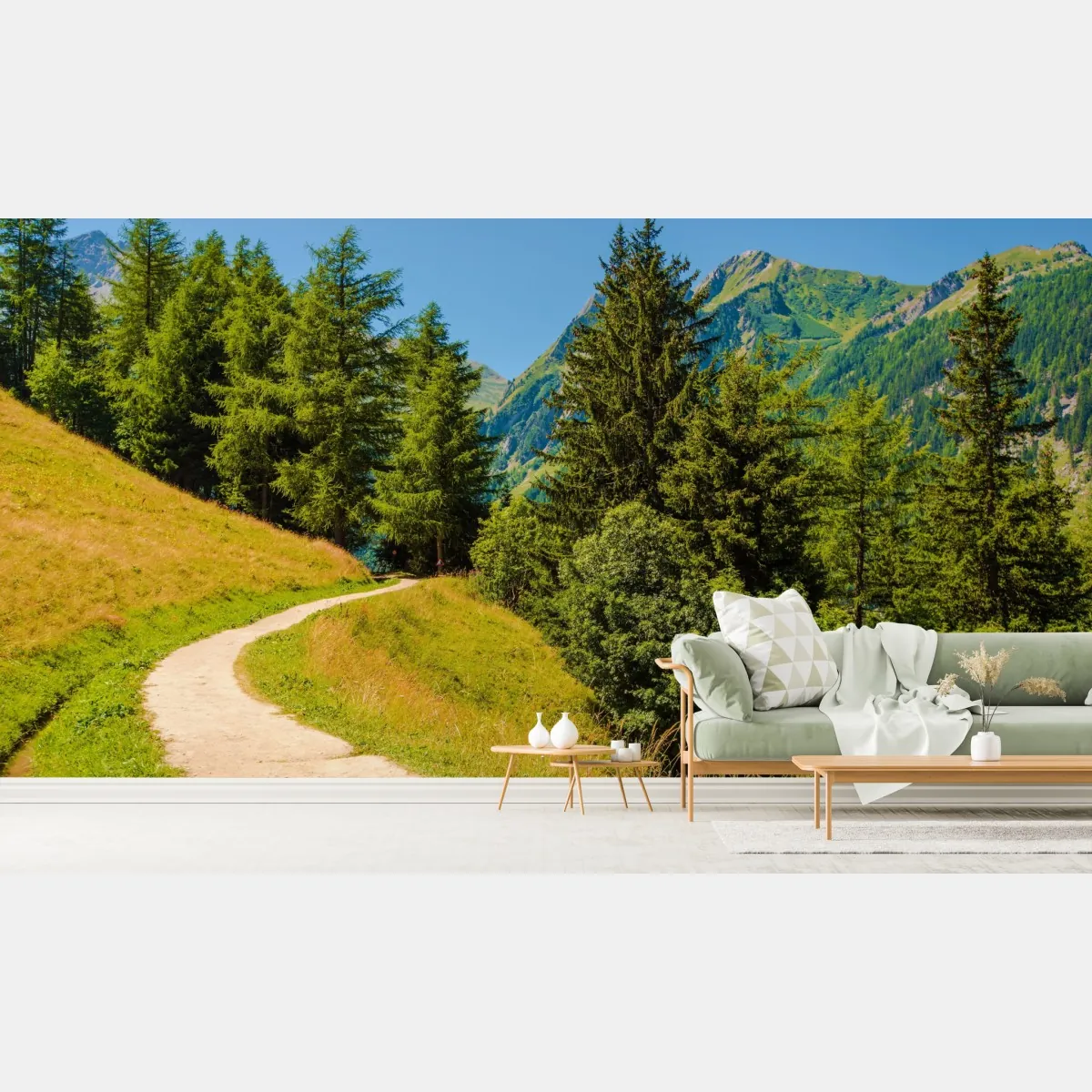 Fototapete bergweg in den Schweizer Alpen im Sommer – Wallnifity®