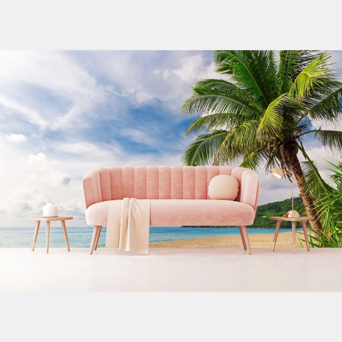 Fototapete tropischer strand in Phuket mit palme – Wallnifity®