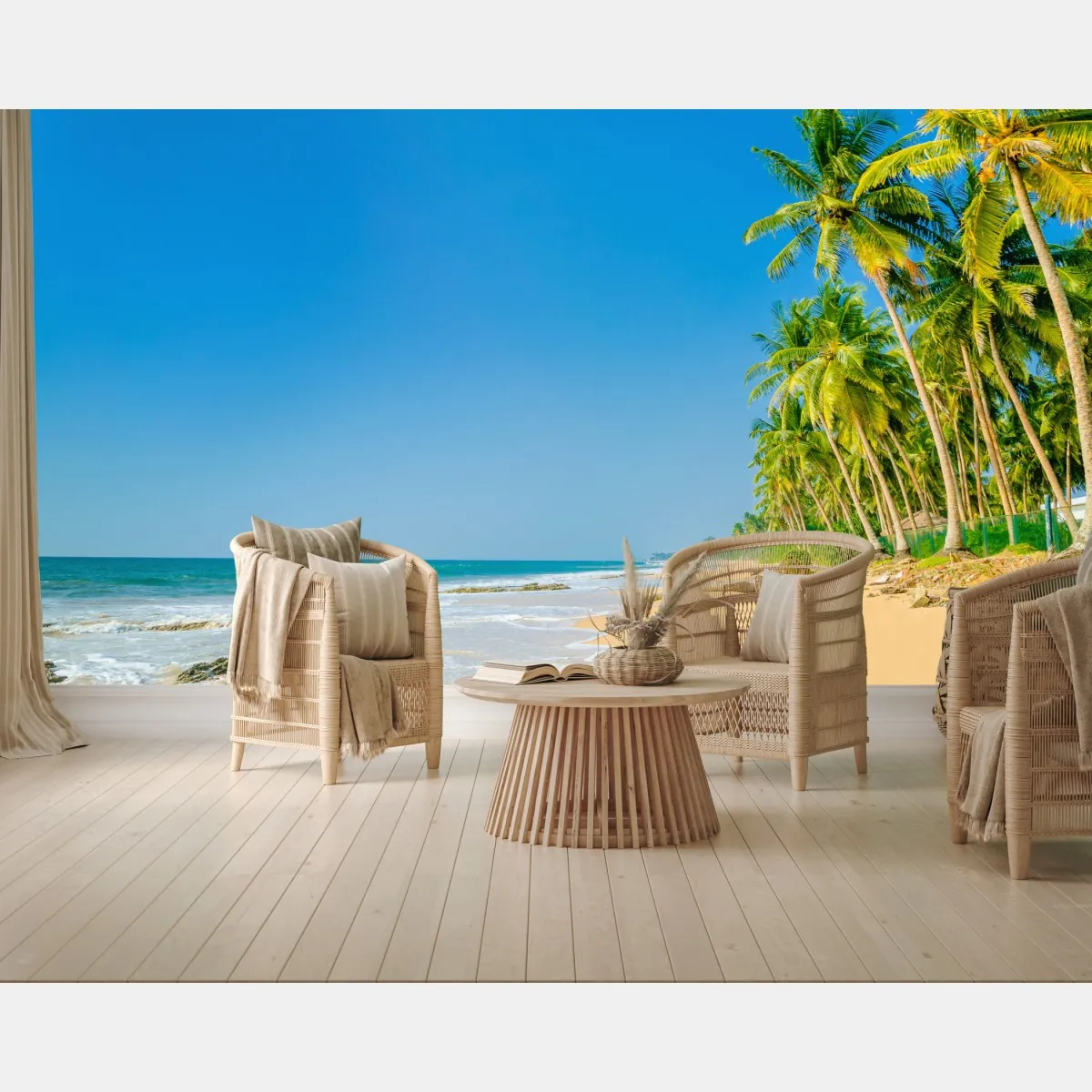 Fototapete tropischer palmenstrand – Wallnifity®