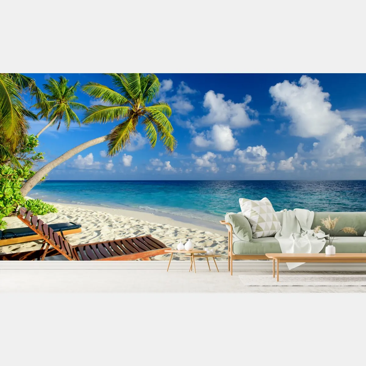 Fototapete tropischer strand auf den Malediven – Wallnifity®