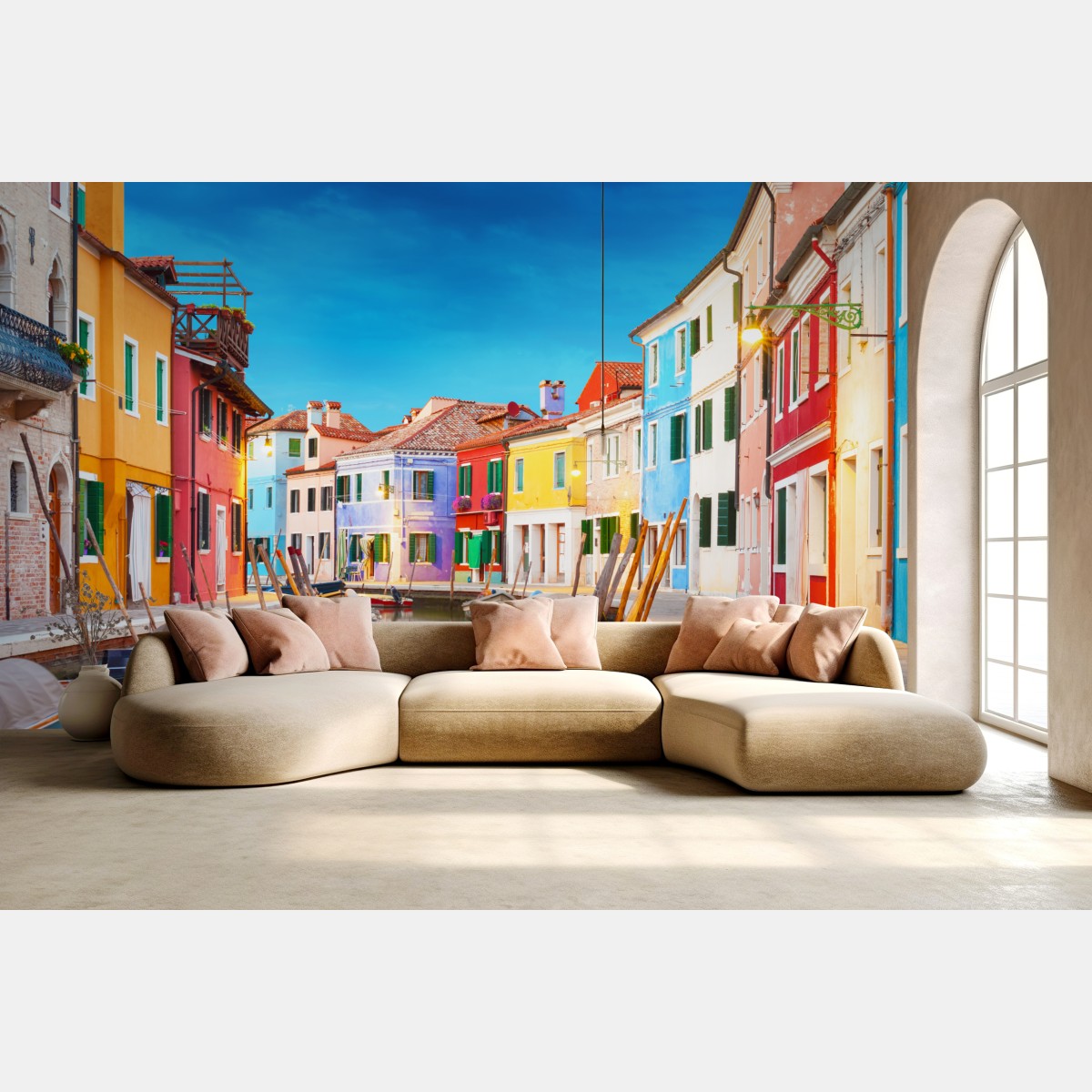 Fototapete bunte häuser in Burano, Venedig – Wallnifity®